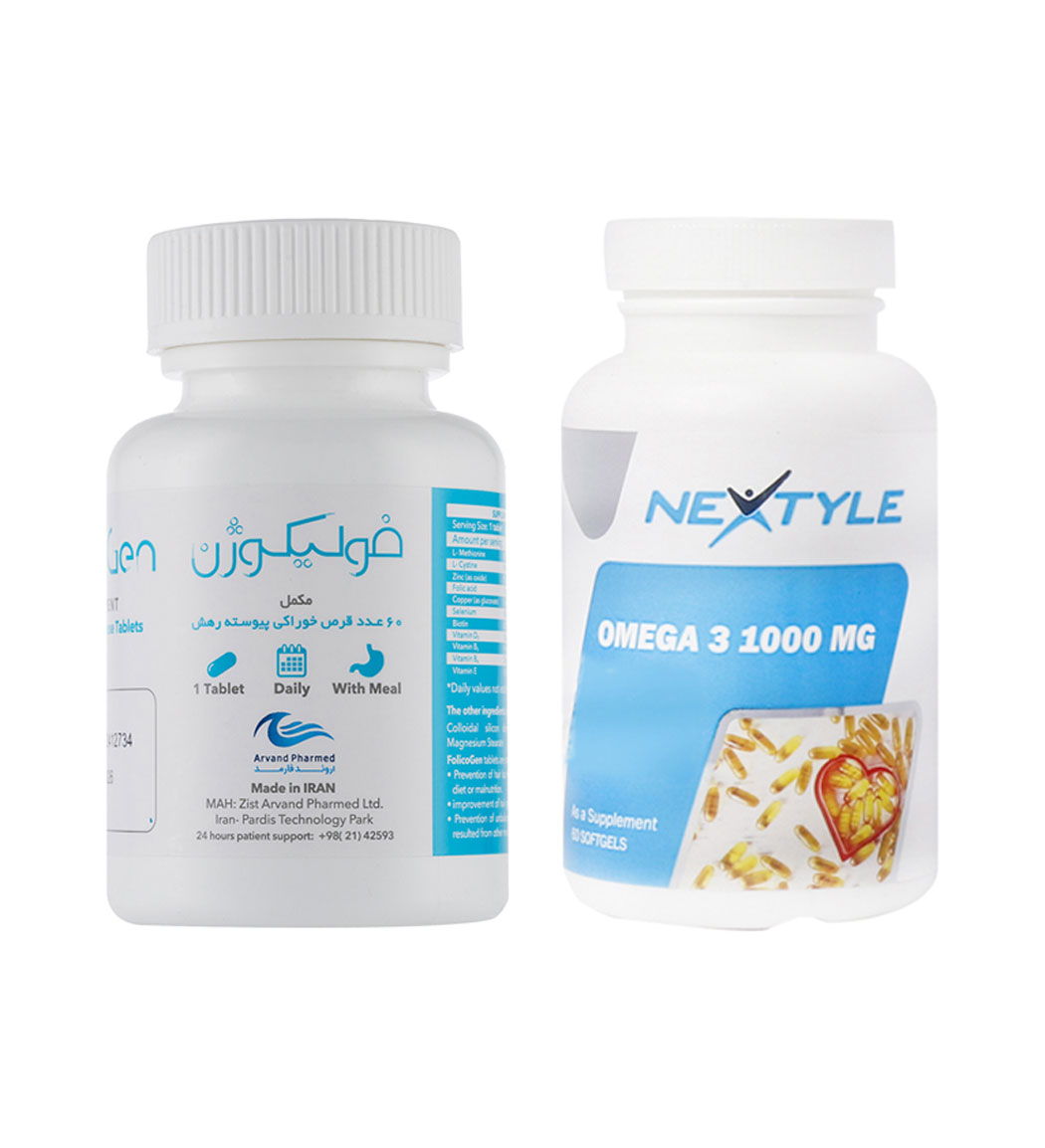 050505-202521181521668.jpg پک دو عددی قرص امگا 3 نکستایل و قرص فولیکوژن اروند فارمد - Image 1
