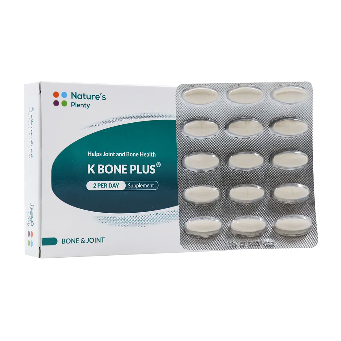 1-1-202653155216652.jpg قرص نیچرز پلنتی مدل K Bone Plus بسته 30 عددی - Image 1