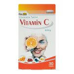 قرص ویتامین 500 C دی سان فارما با طعم پرتقال بسته 30 عددی