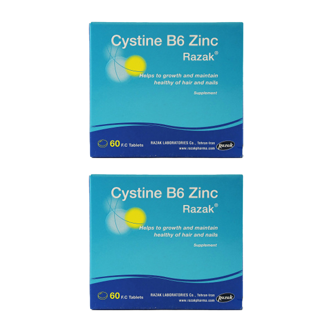 32d-202591433813481.jpg پک دو عددی قرص Cystine B6 به همراه زینک بسته 60 عددی - Image 1