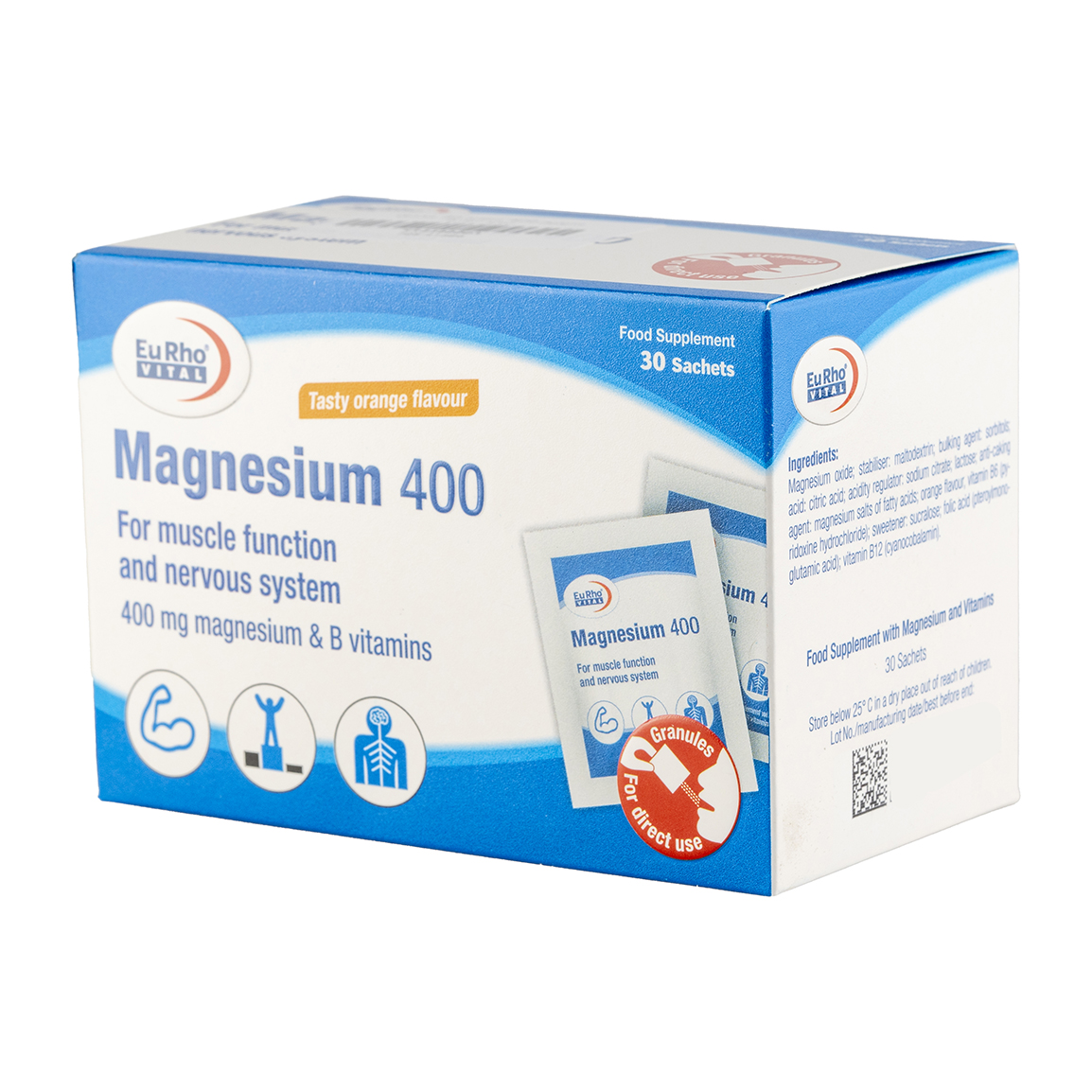 77072-202541416435885.jpg ساشه منیزیم 400 یوروویتال بسته 30 عددی - Image 1