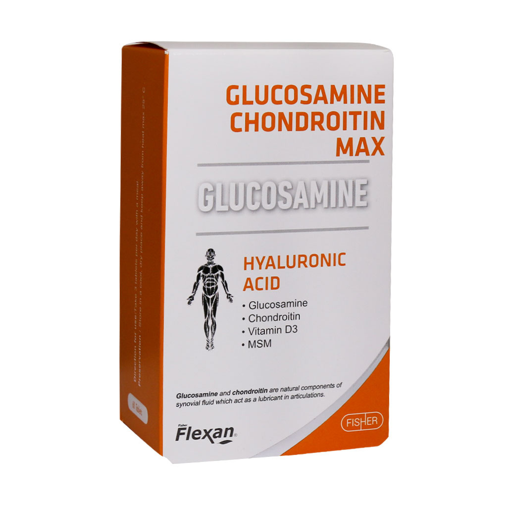 77630-2024219195028661.jpg قرص فیشر فلکسان مدل Glocosamine Chondroitin Max بسته 60 عددی - Image 1