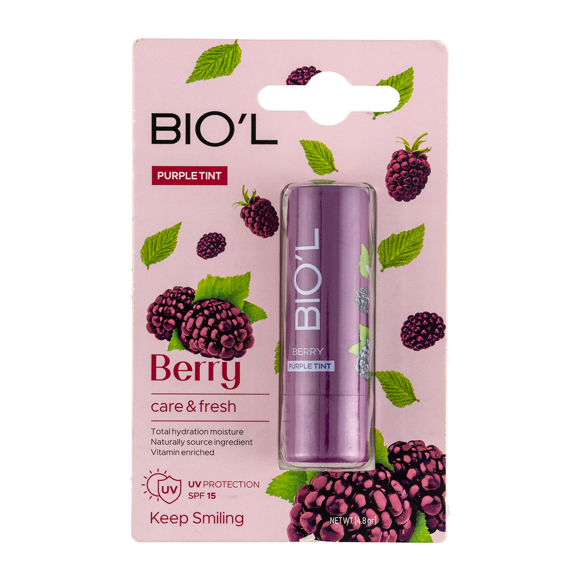 8158100003-2024108113015418-1.jpg بالم لب رنگی بیول مدل Berry با SPF15 وزن 4.8 گرم - Image 1