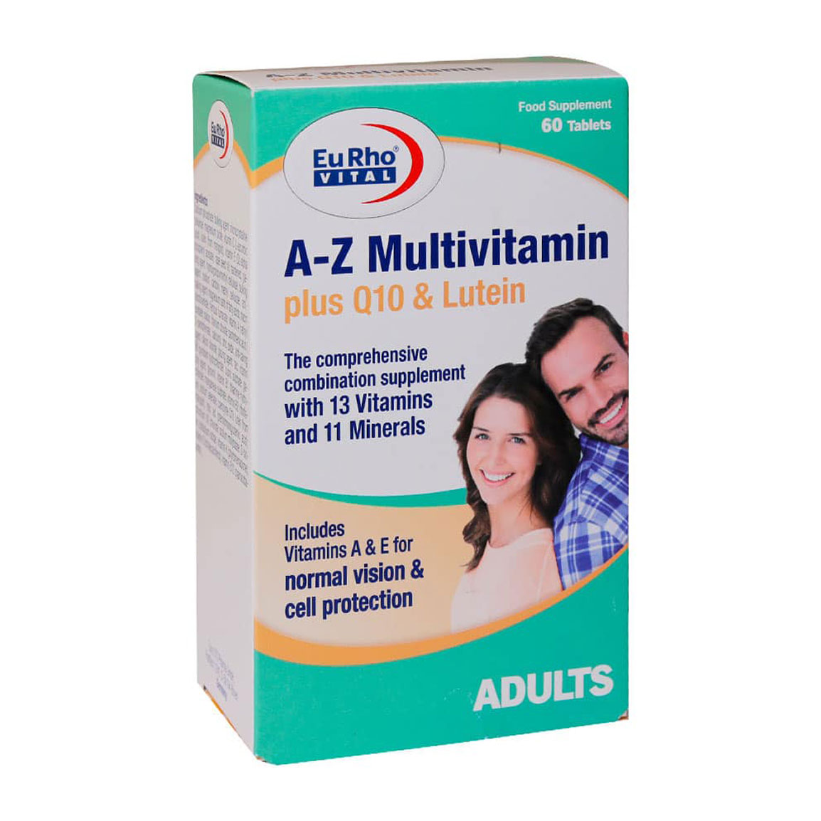98171-2025825121049908.jpg قرص مولتی ویتامین یوروویتال مدل A-Z پلاس کیوتن و لوتئین بسته 60 عددی - Image 1