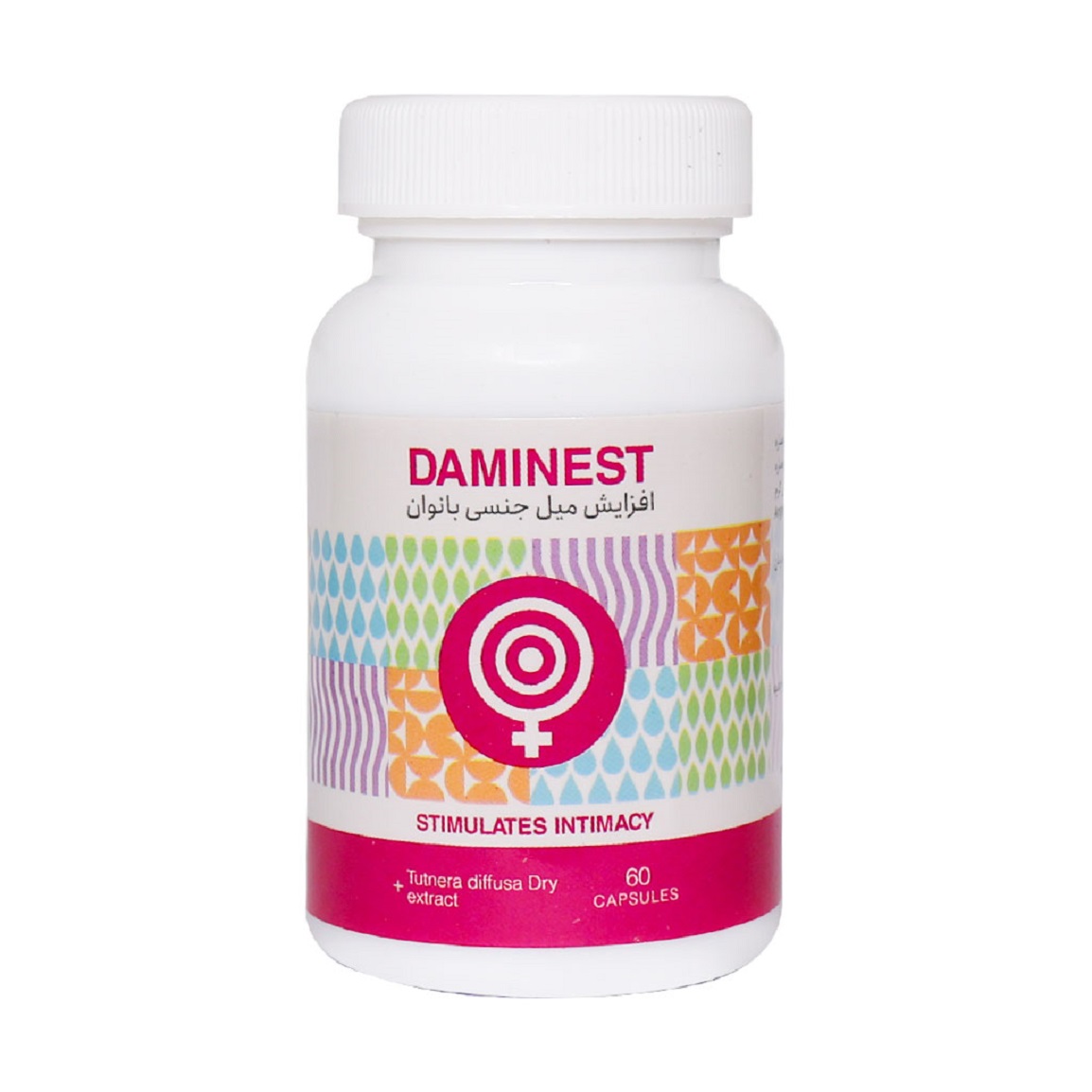 Adib-Exir-Daminest-60-Caps-2024521135910221.jpg کپسول تقویت قوای جنسی بانوان ادیب اکسیر مدل Daminest بسته 60 عددی - Image 1