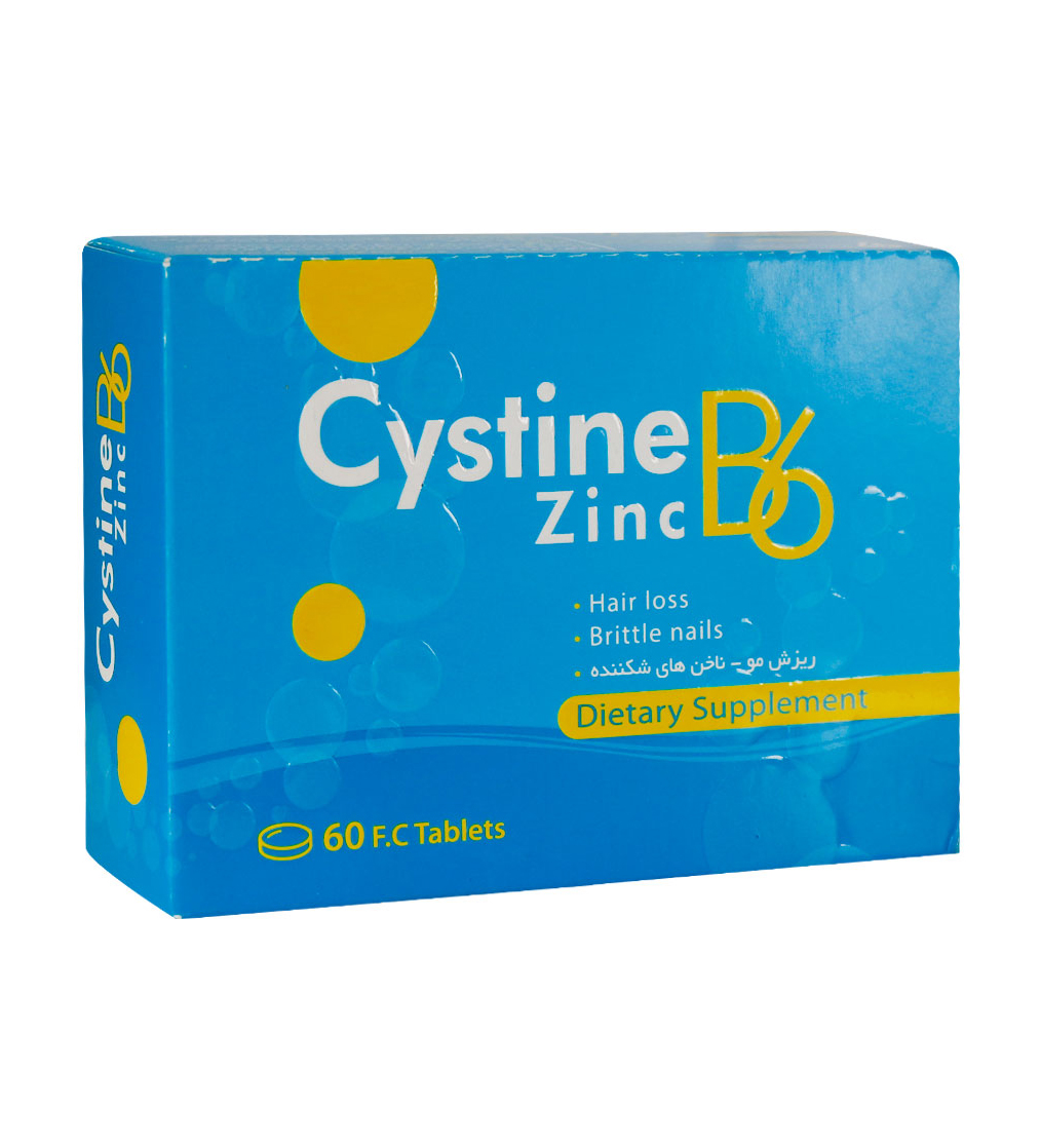 Daana-Cystine-B6-Zinc-60-FC-Tablets-Khanoumi-202431795448148.jpg قرص روکشدار دانا مدل Cystine حاوی B6 و زینک بسته 60 عددی - Image 1