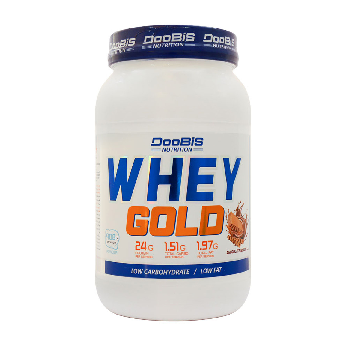 Doobis-Whey-Gold-Powder-908-gram-20249712380278.jpg پودر وی دوبیس مدل Gold با طعم بیسکویت شکلاتی وزن 908 گرم - Image 1