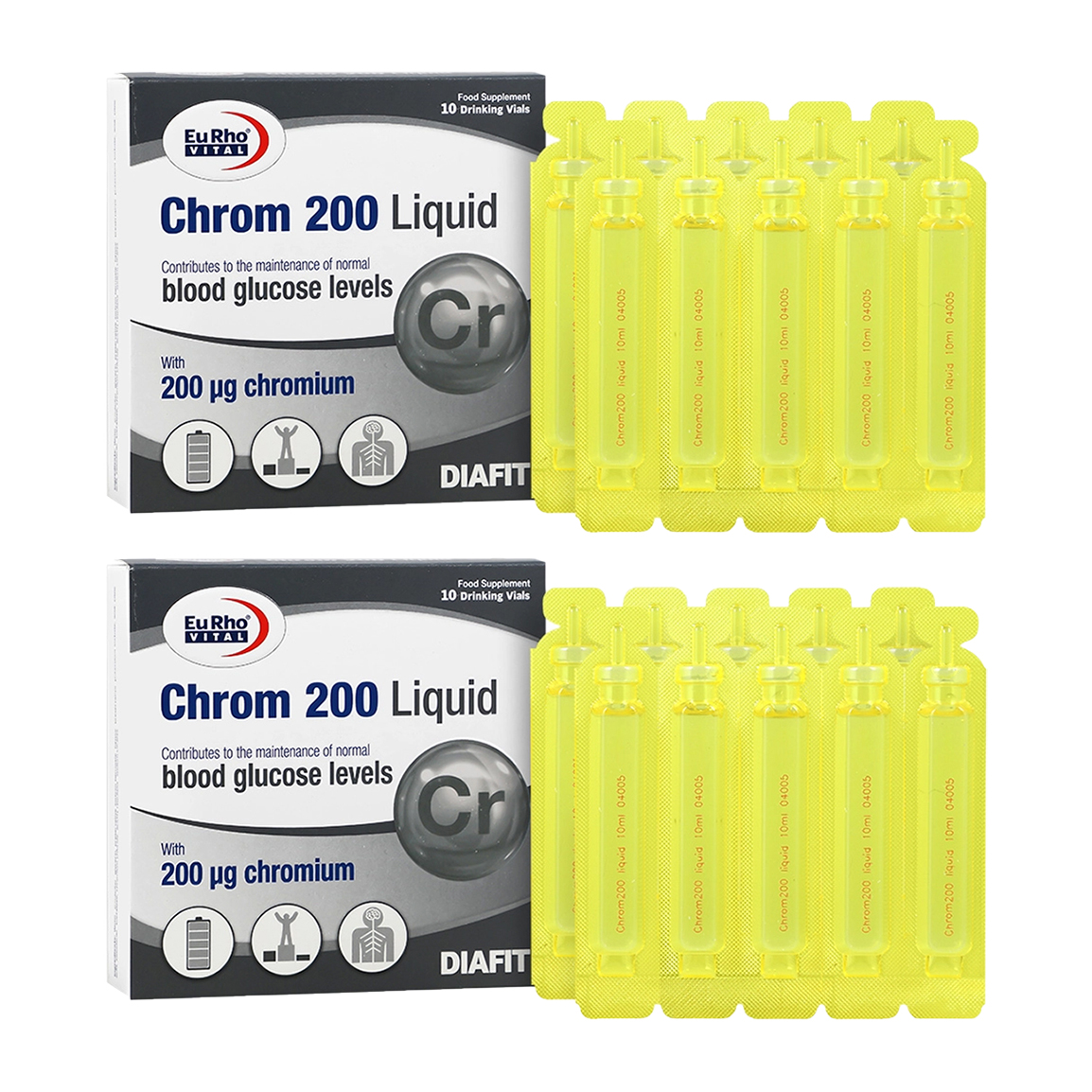 Eurho-vital-Pack-Of-2-Chrom-200-mcg-10-Drinking-Vials-20266801121862.jpg پک 2 عددی ویال خوراکی کروم 200 میلی گرم یوروویتال با طعم پرتقال بسته 10 عددی - Image 1