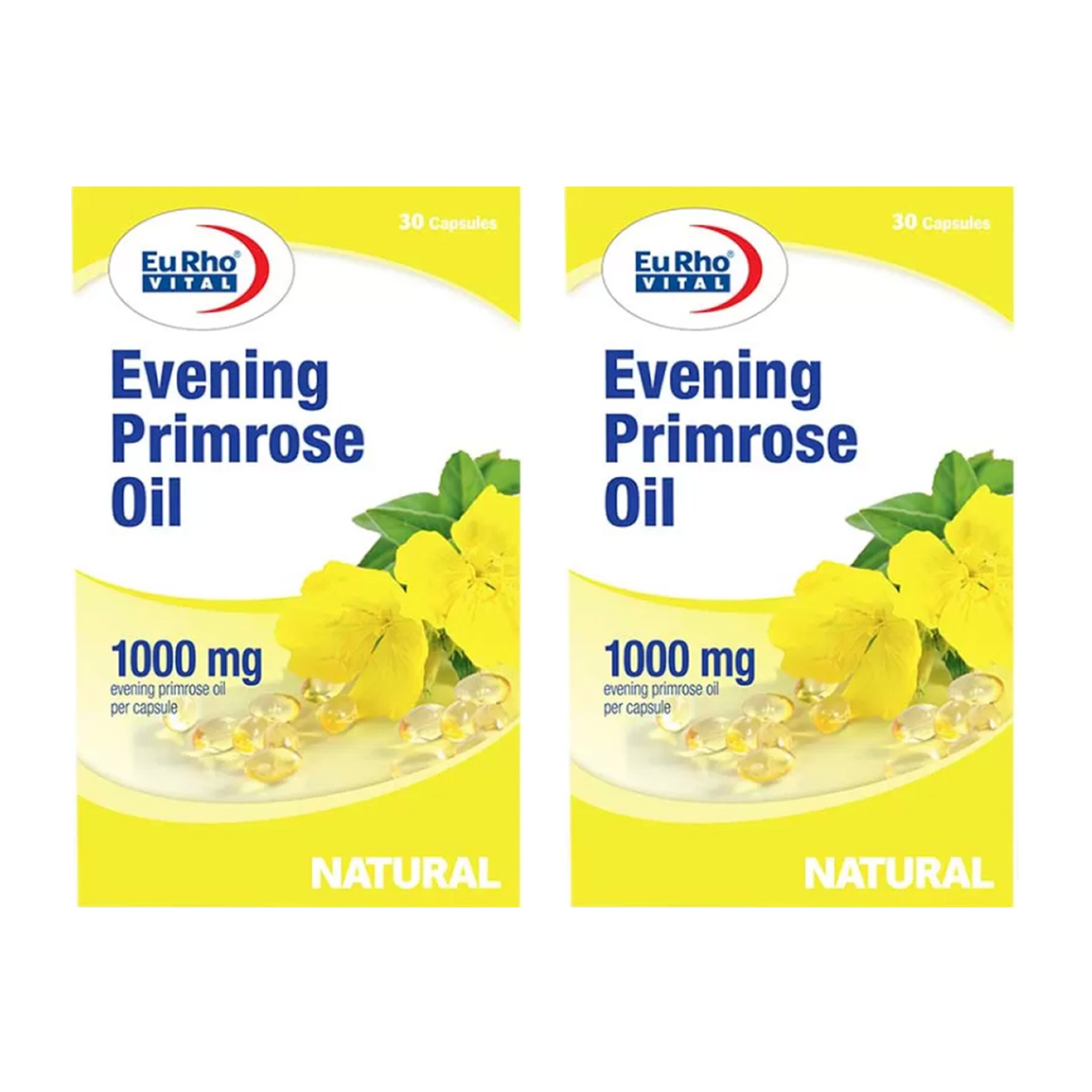 Eurho-vital-Pack-Of-2-Evening-Primrose-Oil-1000-mg-30-Tabs-20266723511987.jpg پک 2 عددی کپسول ژلاتینی روغن گل مغربی 1000 میلی گرم یوروویتال بسته 30 عددی - Image 1