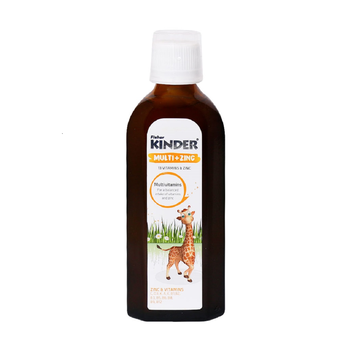 Fisher-Kinder-Multi-Zinc-Syrup-150-ml-20245191546117.jpg شربت مولتی ویتامین و زینک حجم 200 میلی لیتر - Image 1