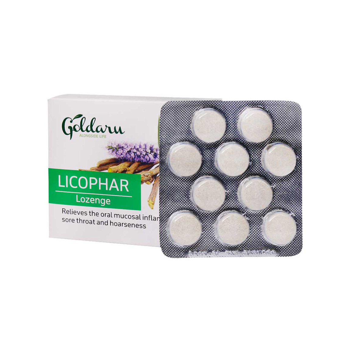 Goldaru-Licophar-30-Herbal-Lozenge-20249192252199.jpg قرص لیکوفار مکیدنی گل دارو بسته 30 عددی - Image 1