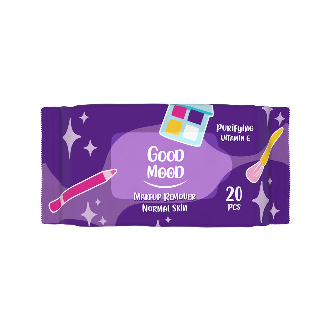 Good-Mood-Make-up-Remover-Purifying-Vitamin-E-20-Pcs-khanoumi-2025430104825552-1.jpg دستمال مرطوب آرایشی گودمود مدل Purifying Vitamin E بسته 20 عددی - Image 1
