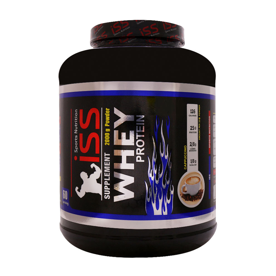 پودر وی پروتئین آی اس اس 2000 گرم پودر Whey Protein آی اس اس با طعم کاپوچینو وزن 2000 گرم - Image 1