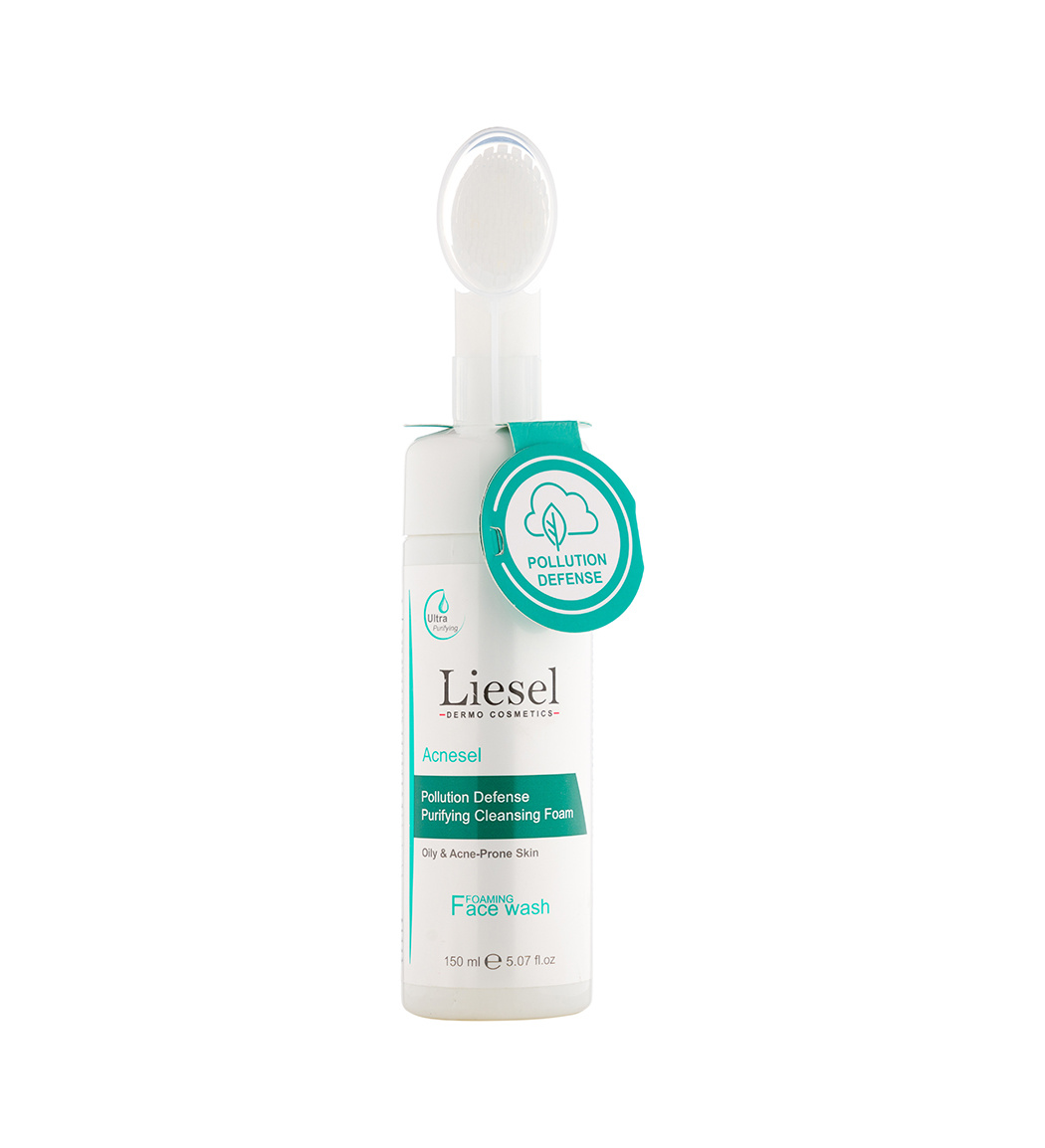 Liesel-Acnesel-Purifying-Cleansing-Foaming-Face-Wash-150-ml-Khanoumi-2024127133325607.jpg فوم شستشو صورت لایسل مناسب پوست چرب حجم 150 میلی لیتر - Image 1