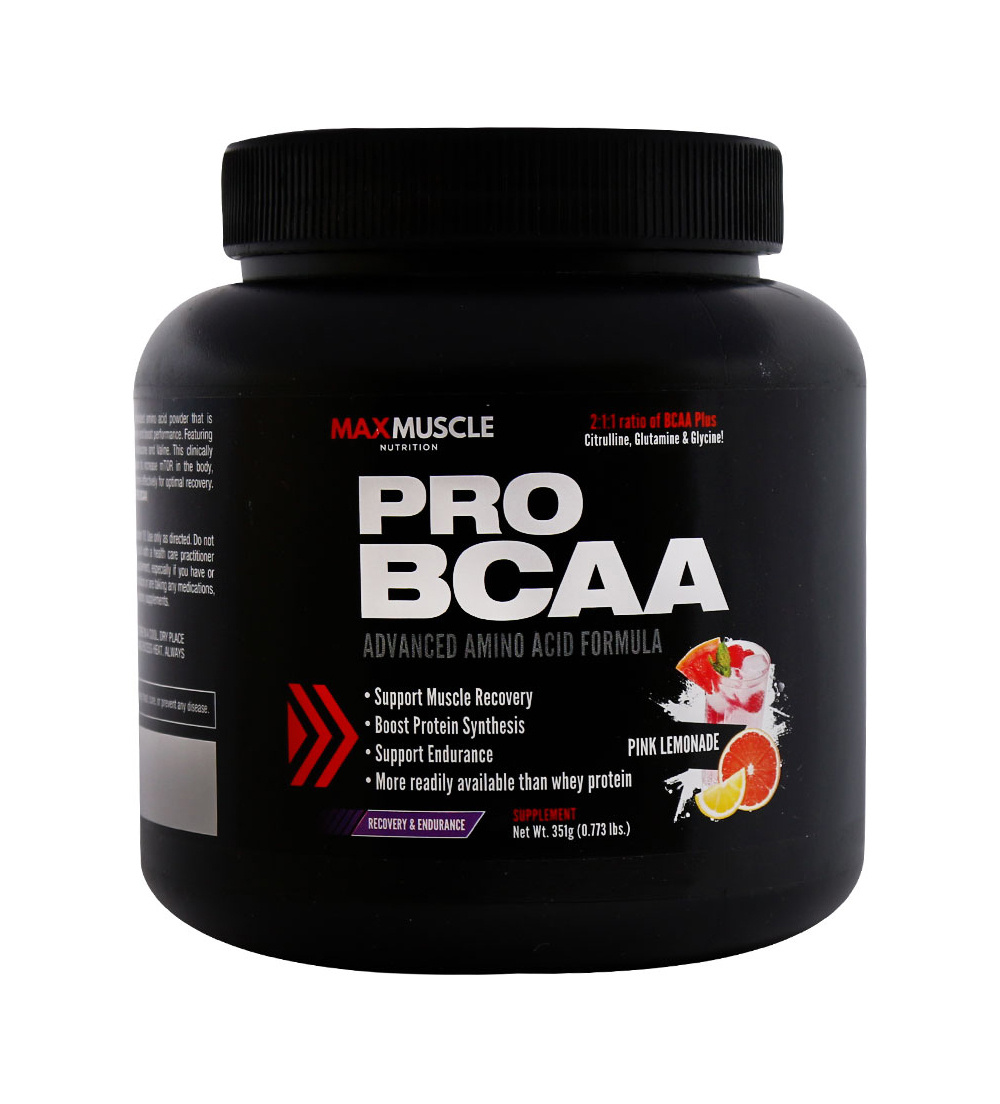 Max-Muscle-Pro-BCAA-351-gMax-Muscle-Pro-BCAA-351-g-Khanoumi-202431115355772.jpg پودر آمینو اسید مکس ماسال مدل Pro BCAA با طعم لیموناد صورتی وزن 351 گرم - Image 1