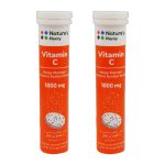 پک 2 عددی قرص جوشان Vitamin C نیچرز پلنتی با طعم پرتقال بسته 20 عددی