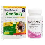 قرص مولتی ویتامین مینرال بانوان مدل One Daily بسته 30 عددی به همراه قرص هیرونیک بسته 30 عددی نیکان فارمد