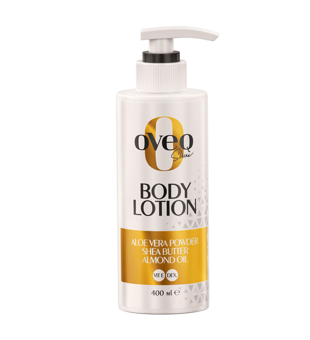 Oveq-Shine-Almond-oil-and-Shea-Butter-Body-Lotion-400ml.kahnoumi-202418112617188.jpg لوسیون بدن مدل روغن بادام شی باتر حجم 400 میل اوک شاین - Image 1