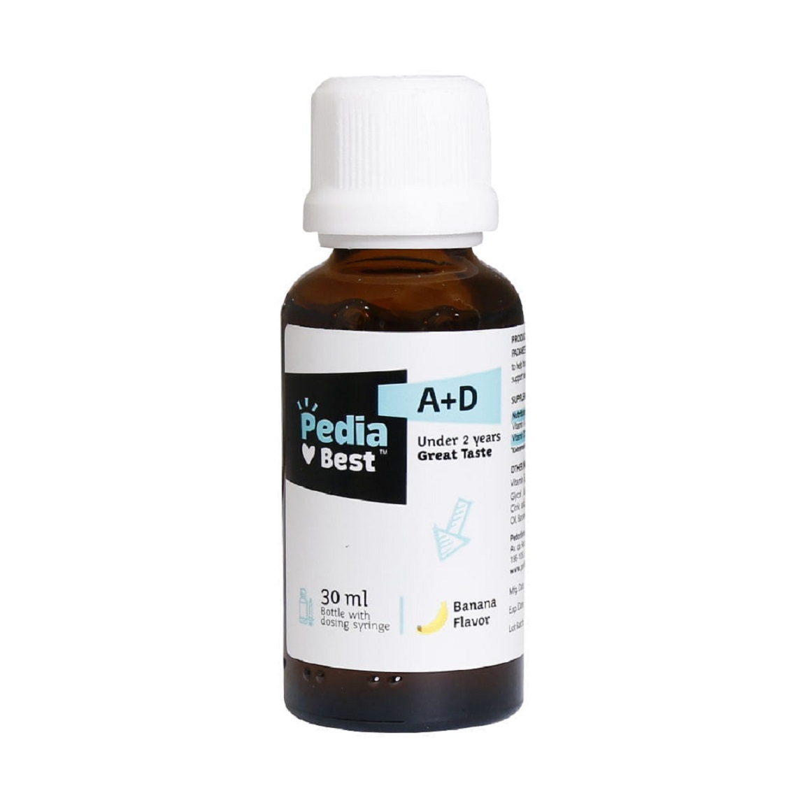 Pedia-Best-AD-Oral-Drops-With-Banana-Flavor-30-ml-202461910332562.jpg قطره کودکان پدیا بست مدل ویتامین آد حجم 30 میلی لیتر - Image 1