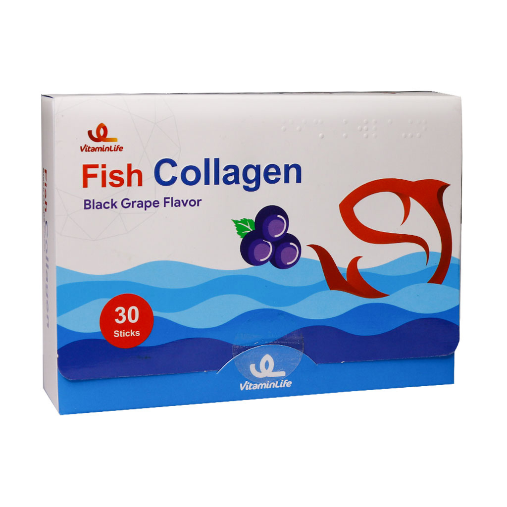 Vitamin-Life-Fish-Collagen-30-Sticks-Khanoumi-202421917417890.jpg ساشه ویتامین لایف مدل Fish Collagen بسته 30 عددی - Image 1