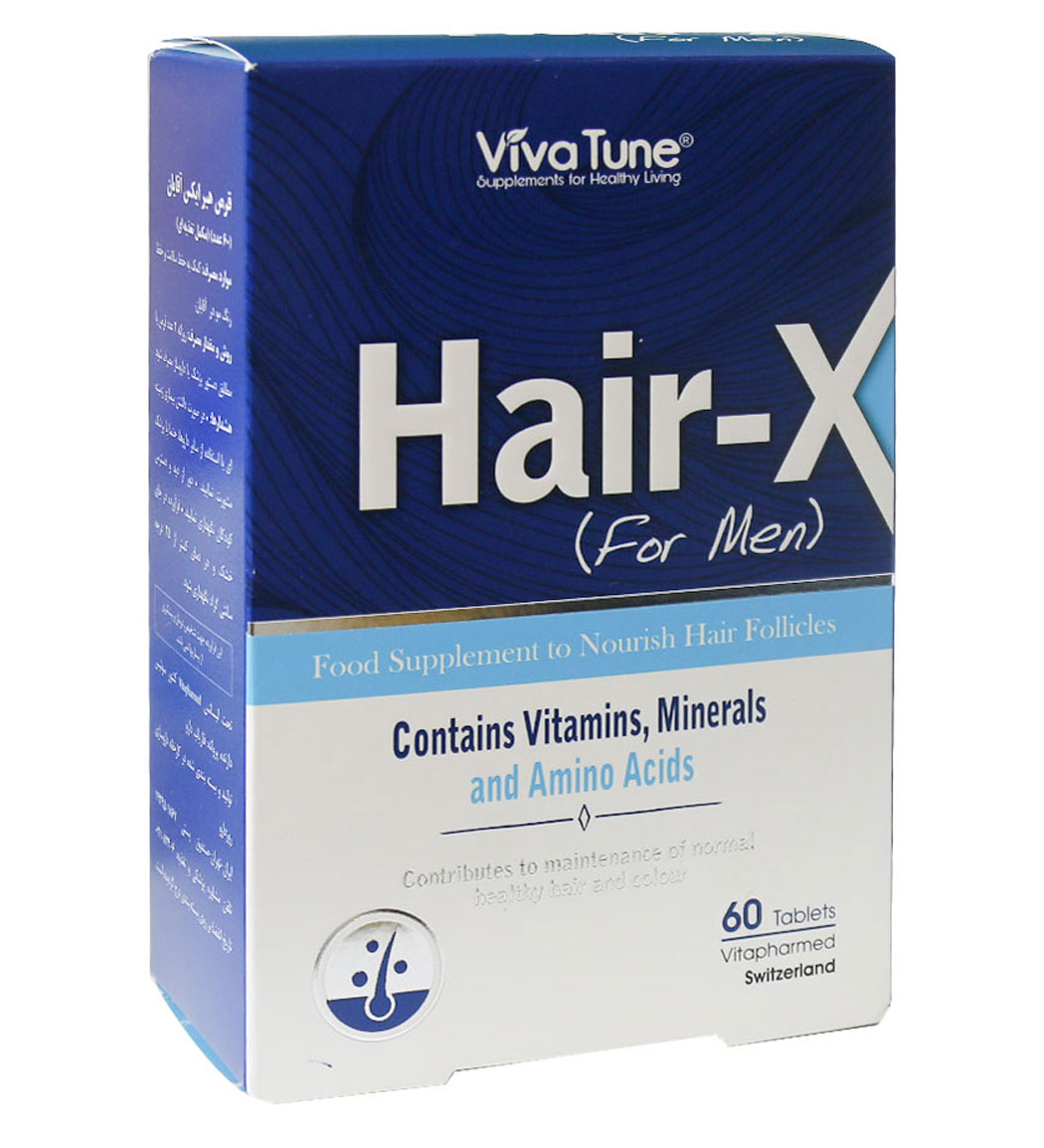 Vivatune-Hair-X-For-Men-60-Tabs-Khanoumi-202422616482221.jpg قرص هیرایکس ویواتیون مناسب آقایان بسته 60 عددی - Image 1