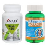 کپسول کلاژن کلاژناکس بسته 60 عددی به همراه قرص بیوتین 1000 بسته 60 عددی