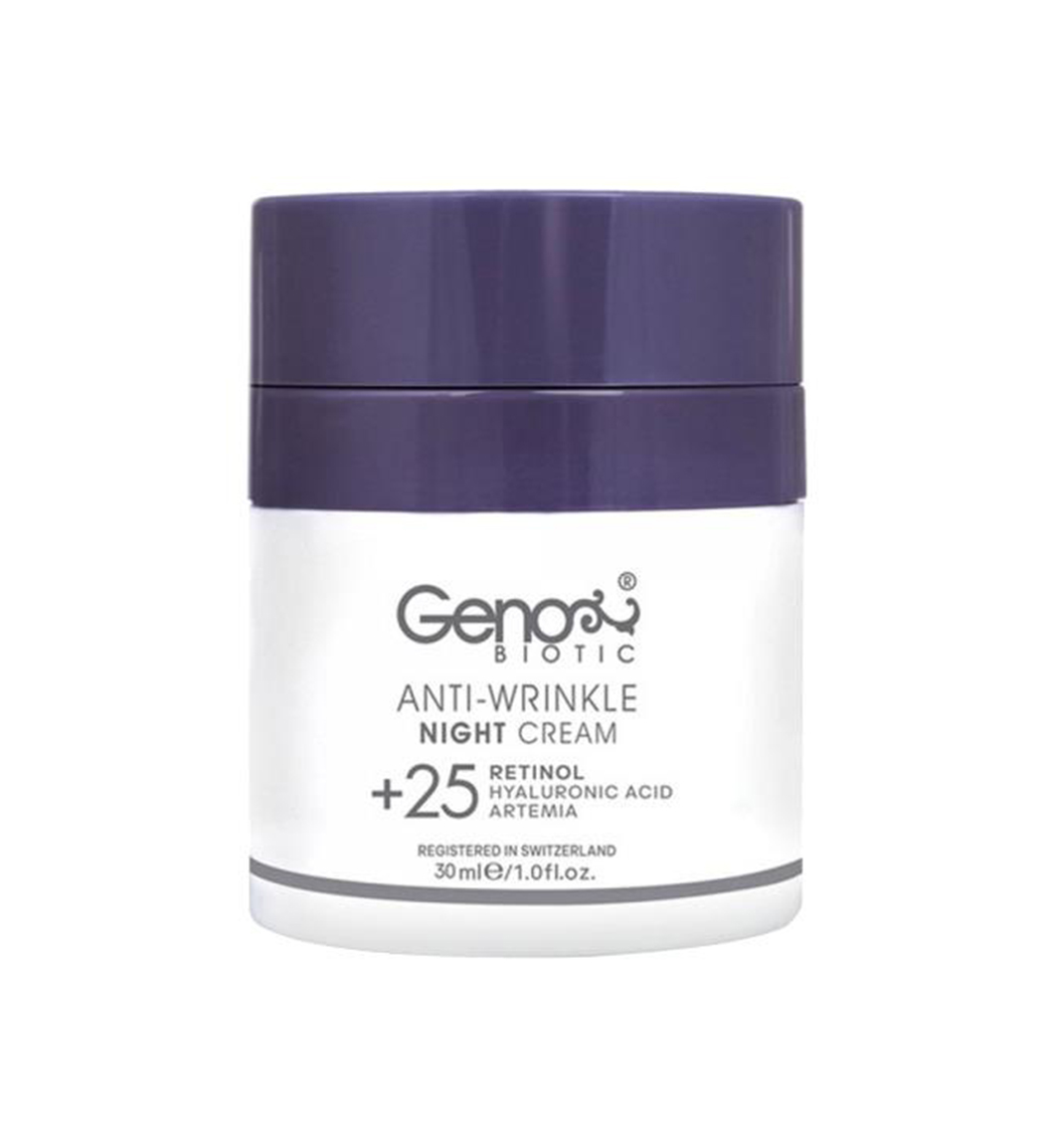 db36cf420a2a4e5787e35e722eab8825.jpg کرم ضد چروک شب ژنوبایوتیک بالای 25 سال حجم 30میلی لیتر - Image 1