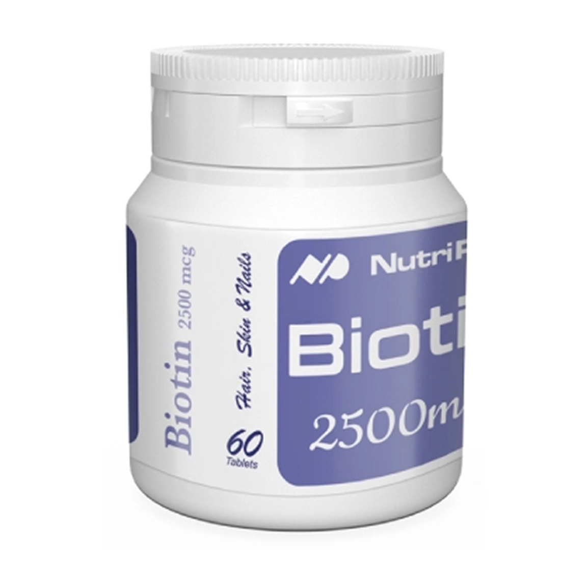 nutri-pad-biotin-2500-mcg-2024122910820666.jpg قرص بیوتین 2500 میکروگرم نوتری پاد بسته 60 عددی - Image 1
