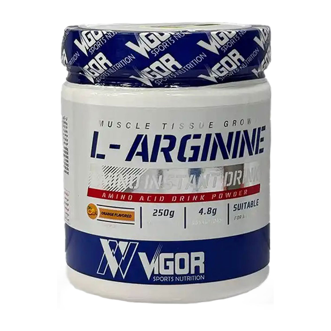 vigor-1-khanomi-20252414300463-khanomi-20252885831990.jpg پودر ال آرژنین ویگور با طعم پرتقال وزن 250 گرم - Image 1