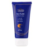 فلوئید ضد آفتاب بی رنگ لانوکر با SPF50 مناسب انواع پوست حجم 50 میلی لیتر